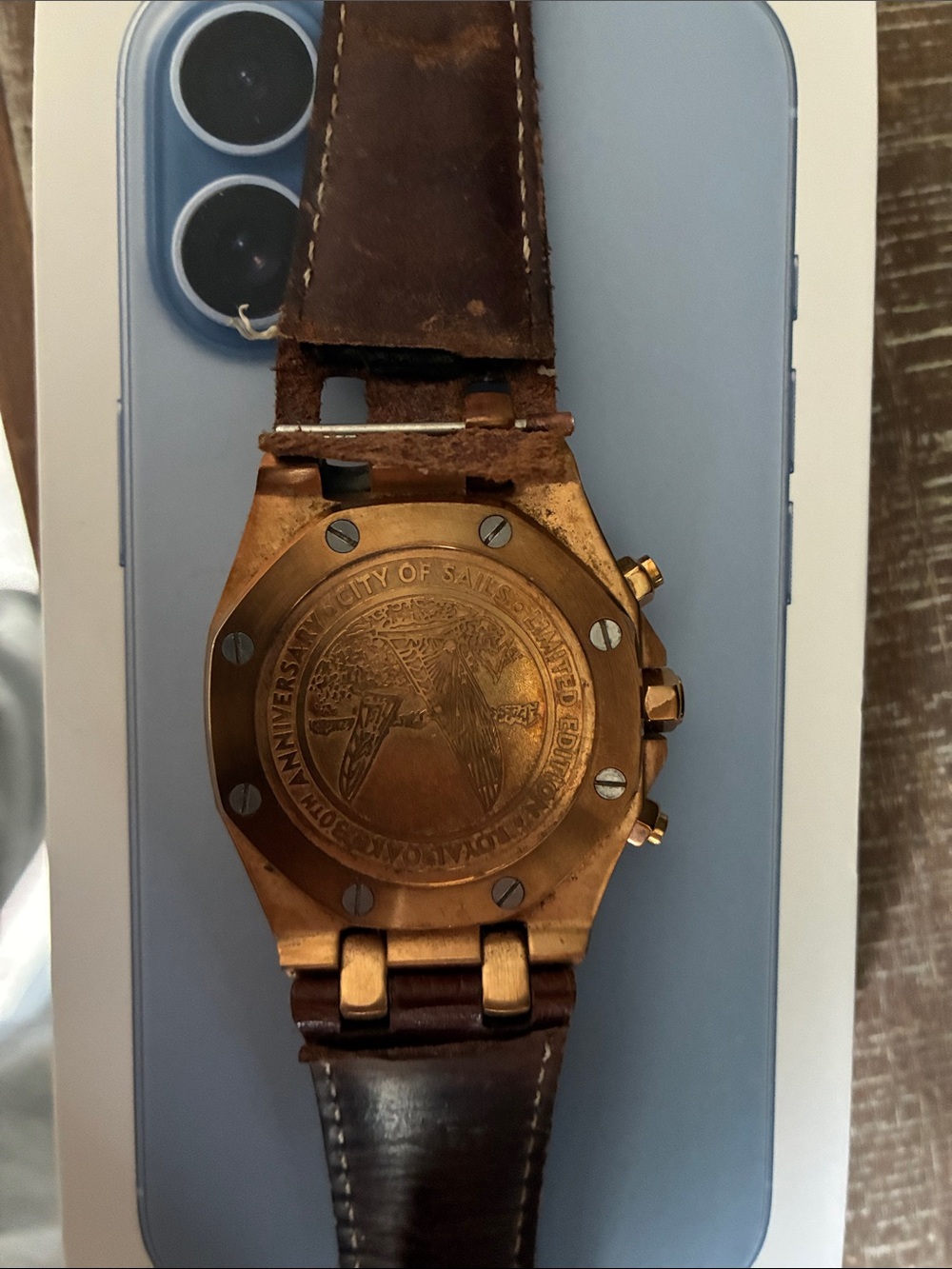 WANT IT GONE Audemars Piguet Rose Gold Case with Brown Leather Strap Watch - Picture 2 of 4